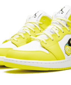 Alternative view of air jodan 1 Mid Dynamic Yellow Floral