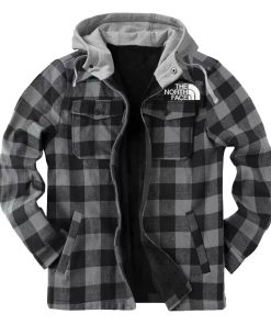 Alternative view of THE NORTH FACE Winter thickened cotton coat, men's plaid, loose cap, zipper lapel jacket