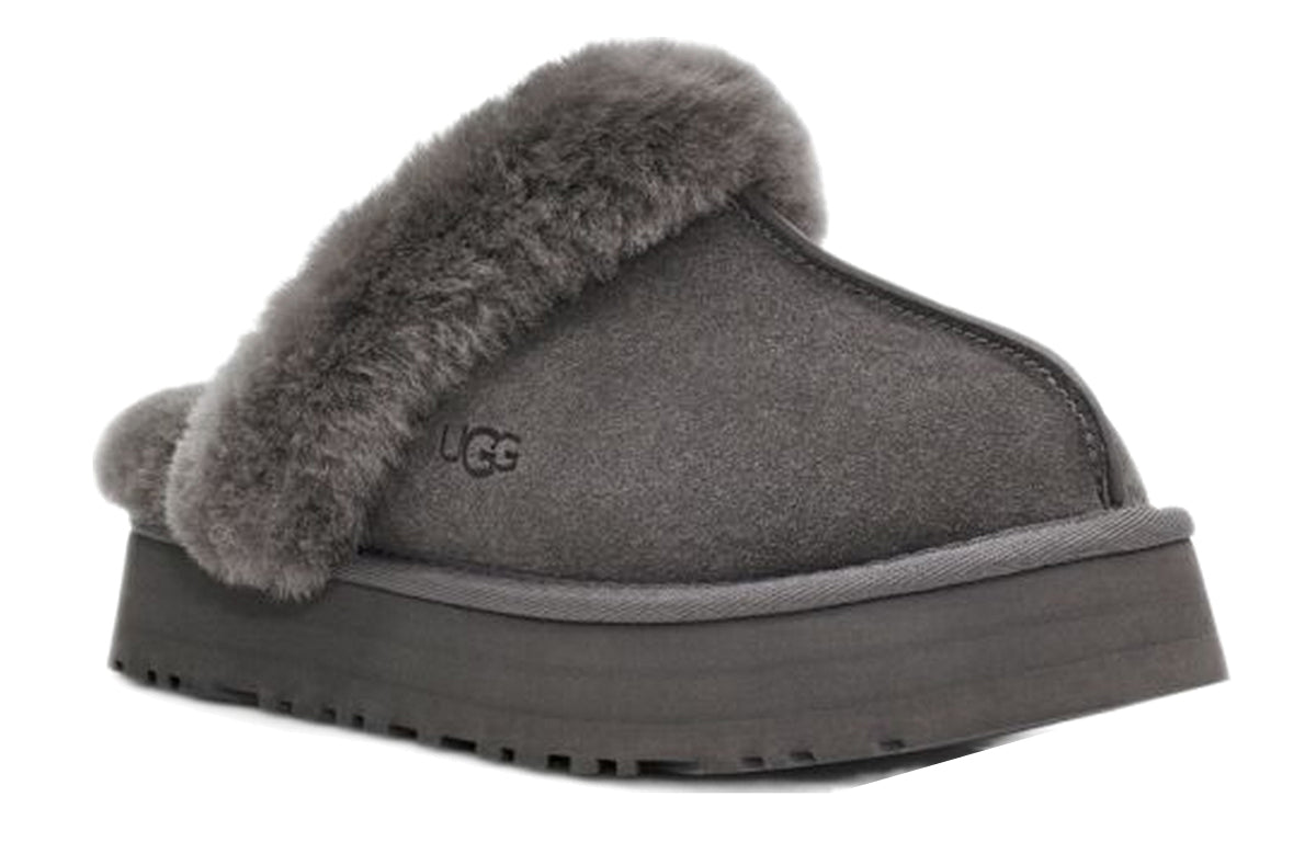 (WMNS) Disquette Fluff Gray Slippers 1122550-CHRC - Image 4
