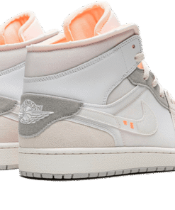 Alternative view of air jodan 1 Mid SE Craft Inside Out White Grey