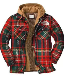 Mens Casual Fashion Plaid Winter Holiday Two-Piece Long Sleeve Coat