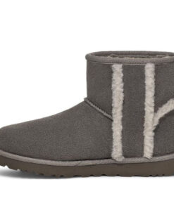 (WMNS)  Classic Mini Shearling Logo 'Charcoal' 1153473-CHRC