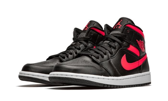 air jodan 1 Mid Black Siren Red - Image 2