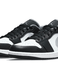 Alternative view of air jodan 1 Low Black White Grey