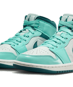 Alternative view of air jodan 1 Mid Chenille Bleached Turquoise
