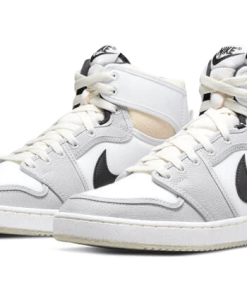 Alternative view of air jodan 1 Retro AJKO White Black Grey Fog