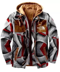 Pattern Print Fashion Men's Hooded Coat