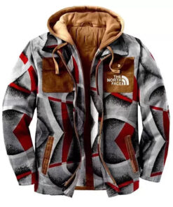 Pattern Print Fashion Men's Hooded Coat