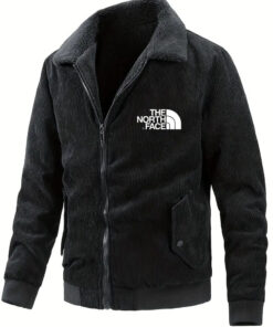 2024 THE NORTH FACE-Men's Reversible Corduroy Fleece-Lined Jacket - Casual Outdoor & Hiking Coat, Zip-Up, Windproof for Fall/Winter