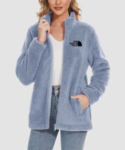 2024 THE NORTH FACE-Women's Fuzzy Sherpa Jacket - Full-Zip Warm Fleece Teddy Coat with Zipper Pockets