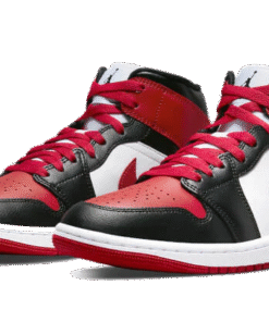 Alternative view of air jodan 1 Mid Alternate Bred Toe