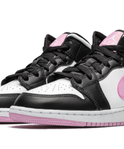 Alternative view of air jodan 1 Mid White Black Light Arctic Pink