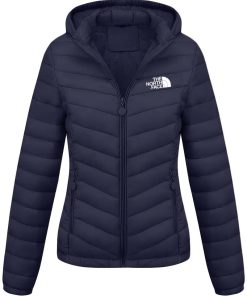 Alternative view of 2024 THE NORTH FACE-Zippered hooded down jacket casual long sleeves slant pockets warm coat autumn and winter women's clothing