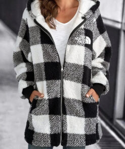 Alternative view of 2024 THE NORTH FACE-Women Oversized Hoodie Plaid Loose Overcoat