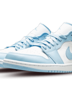 Alternative view of air jodan 1 Low White Ice Blue