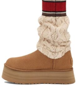 (WMNS) Classic Sweater Letter Boot 'Chestnut' 1144045-CHE