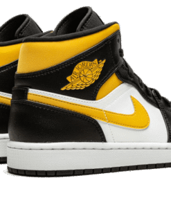 Alternative view of air jodan 1 Mid White Pollen Black