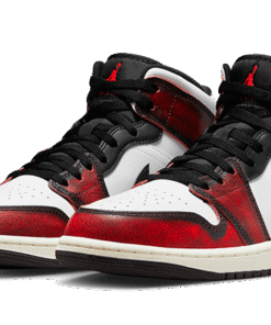 Alternative view of air jodan 1 Mid Wear-Away Chicago