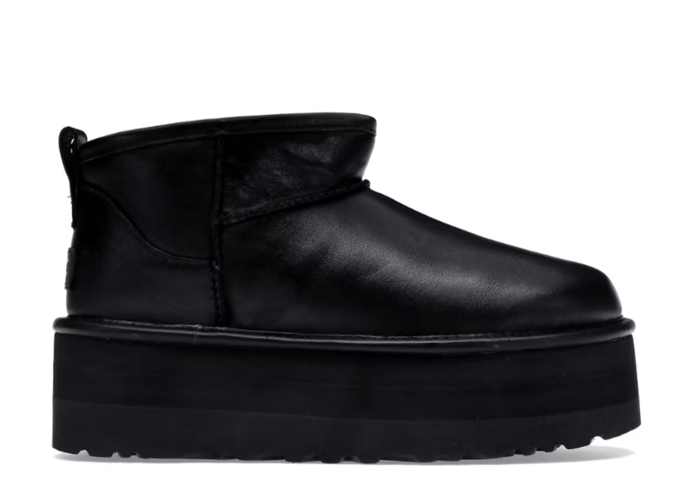 ugg Classic Ultra Mini Platform Boot Black Leather