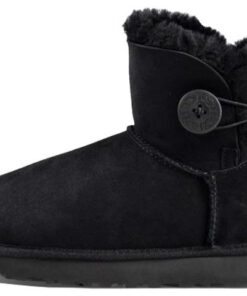 Alternative view of (WMNS)  Mini Bailey Button II Boot Fleece Lined Black 1016422-BLK