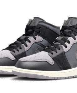 Alternative view of air jodan 1 Mid Craft Inside Out Black