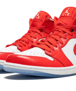 Alternative view of air jodan 1 Mid Barcelona Sweater Red Patent