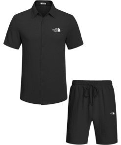 Alternative view of The North Face Men's 2 piece summer beach wear short sleeve button down textured shirt and shorts