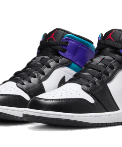 Alternative view of air jodan 1 Mid Court Purple Tropical Twist