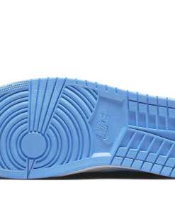 Alternative view of air jodan 1 Mid University Blue Grey