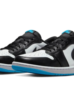 Alternative view of air jodan 1 Retro Low OG Black Dark Powder Blue