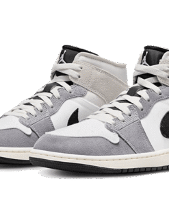 Alternative view of air jodan 1 Mid SE Craft White Cement Grey Black