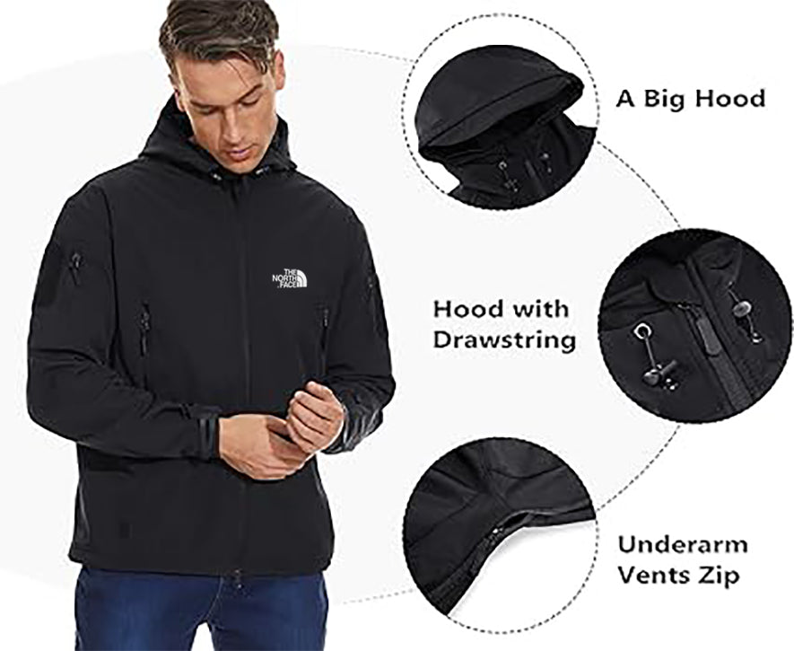 THE NORTH FACE Softshell Jacket Fleece Lining Camouflage Outdoor Coat- Men's - Image 16