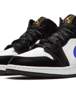 Alternative view of air jodan 1 Mid Black Racer Blue White