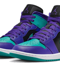 Alternative view of air jodan 1 Mid Black Grape