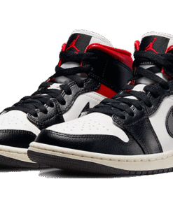 Alternative view of air jodan 1 Mid Gym Red Panda