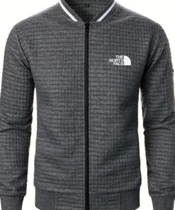 2024 THE NORTH FACE-Men's Stand Collar Zipper Cardigan Casual Warm Knitted Polyester Solid Color Light Stretch Autumn and Winter Jacket