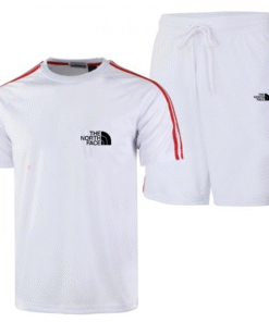 The North Face Men's 3-Stripes Fleece Shorts & Tee Shirt Set