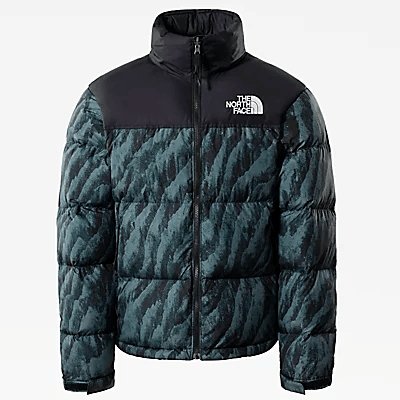 The North Face - Printed 1996 Retro Nuptse Jacket - Balsam Green Wood Tiger Print - Image 9