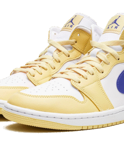Alternative view of air jodan 1 Mid Lemon Wash Lapis