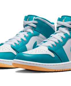Alternative view of air jodan 1 Mid Aquatone