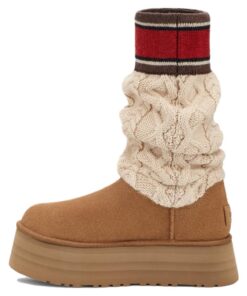 Alternative view of (WMNS) Classic Sweater Letter Boot 'Chestnut' 1144045-CHE