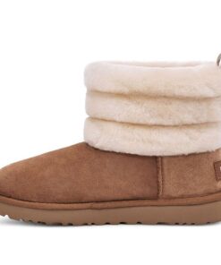 (WMNS)  Classic Mini Fluff Quilted Boot 'Chestnut Brown' 1098533-CHE