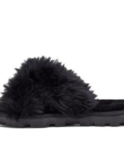 (WMNS) Fuzzalicious Black Slippers 1108917-BLK