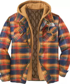 Mens Casual Plaid Winter Fake Two Piece Long Sleeve Coat