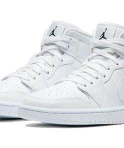 Alternative view of air jodan 1 Mid White Snakeskin