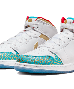 Alternative view of air jodan 1 Mid Sneaker School NC to Chicago