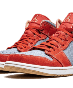 Alternative view of air jodan 1 Mid Denim Red