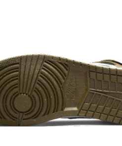 Alternative view of air jodan 1 Mid Olive Toe