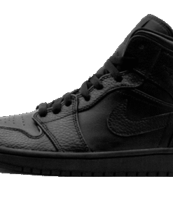 air jodan 1 Mid Triple Black Tumbled Leather