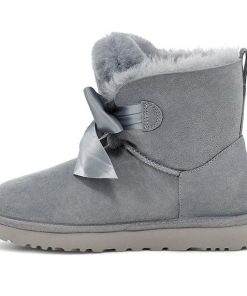 (WMNS)  Gita Bow Mini Fleece Lined Blue Gray 1098360-GYS